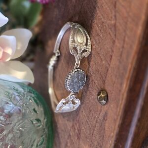 SOLD Silver Filigree Bracelet with Sparkling Stone